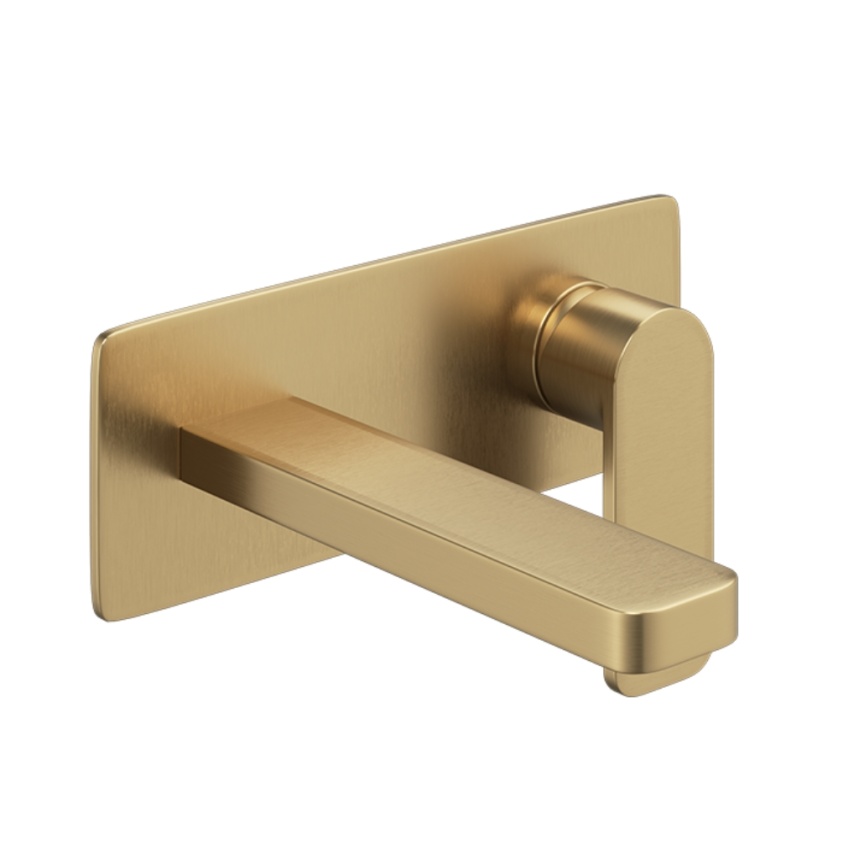 Product Cut out image of the Abacus Edge Brushed Brass Wall Mounted Basin Mixer TBTS-624-1602